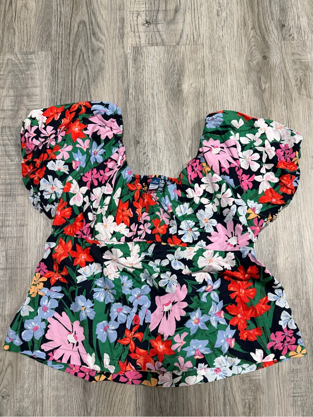 Floral Puff Sleeve Top in Multicolor